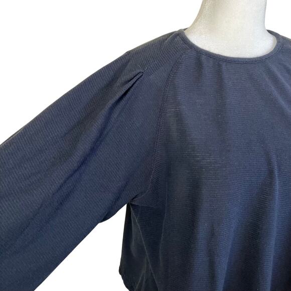 Free People Sz L Billie Ribbed Pleated Top with Blouson Sleeves - Picture 5 of 16